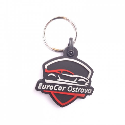 Gumowa silikonowa zawieszka 3D, brelok z logo Eurocar